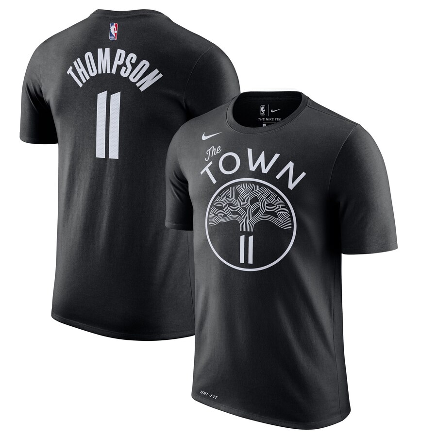 Men 2020 NBA Nike Klay Thompson Golden State Warriors Black 201920 City Edition Name Number TShirt